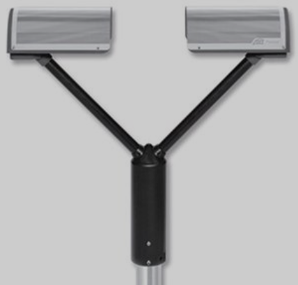 OTT Parsivel squared laser weather sensor with two sensor heads on a mounting pole